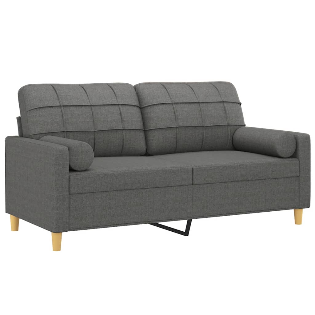 2-Seater Sofa Dark Grey Fabric (100% polyester), metal, textilene