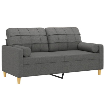 2-Seater Sofa Dark Grey Fabric (100% polyester), metal, textilene