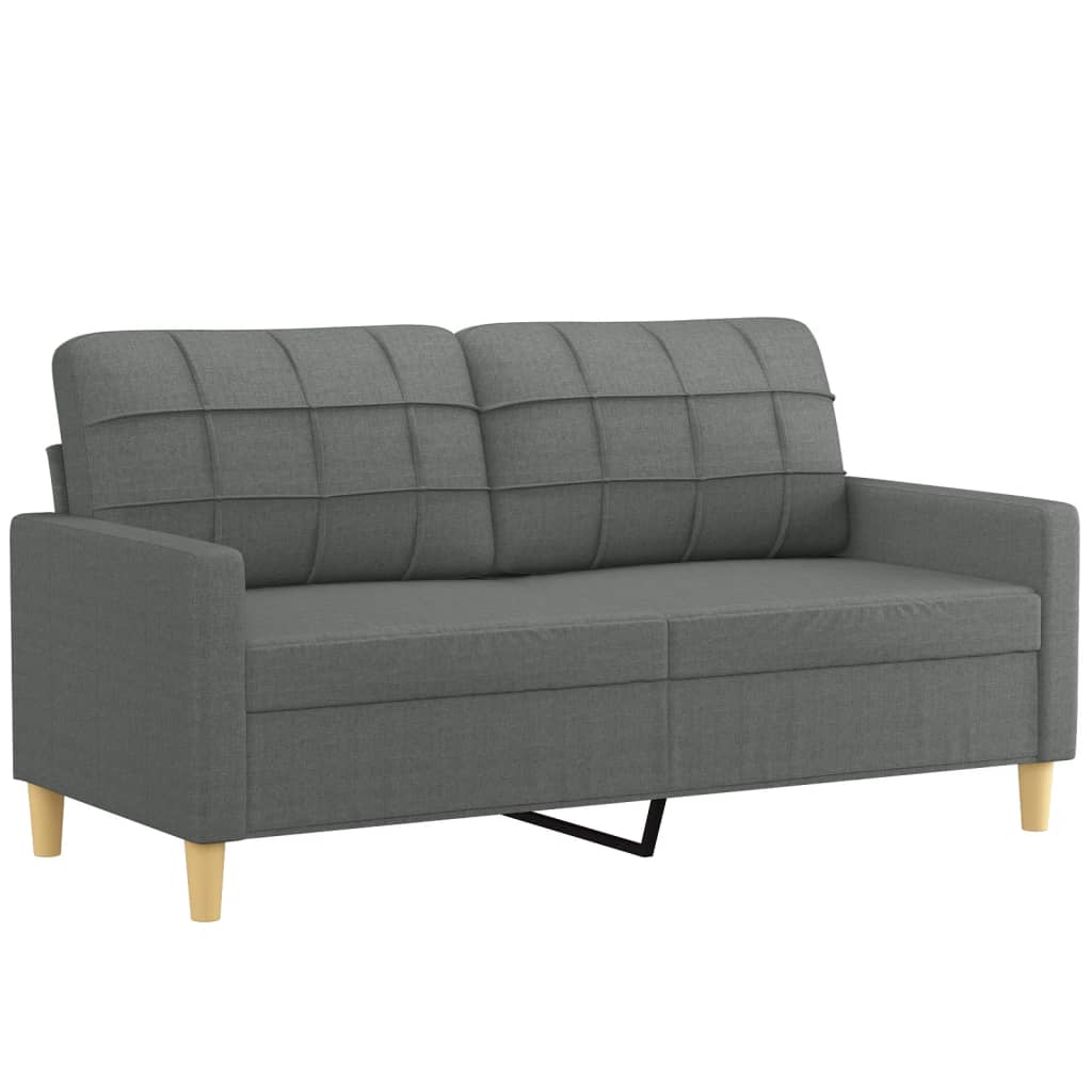 2-Seater Sofa Dark Grey Fabric (100% polyester), metal, textilene