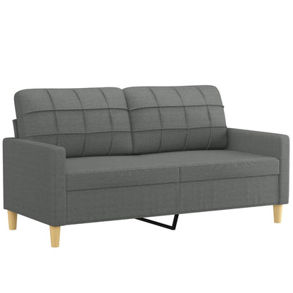 2-Seater Sofa Dark Grey Fabric (100% polyester), metal, textilene