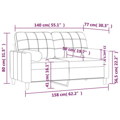 2-Seater Sofa Dark Grey Fabric (100% polyester), metal, textilene