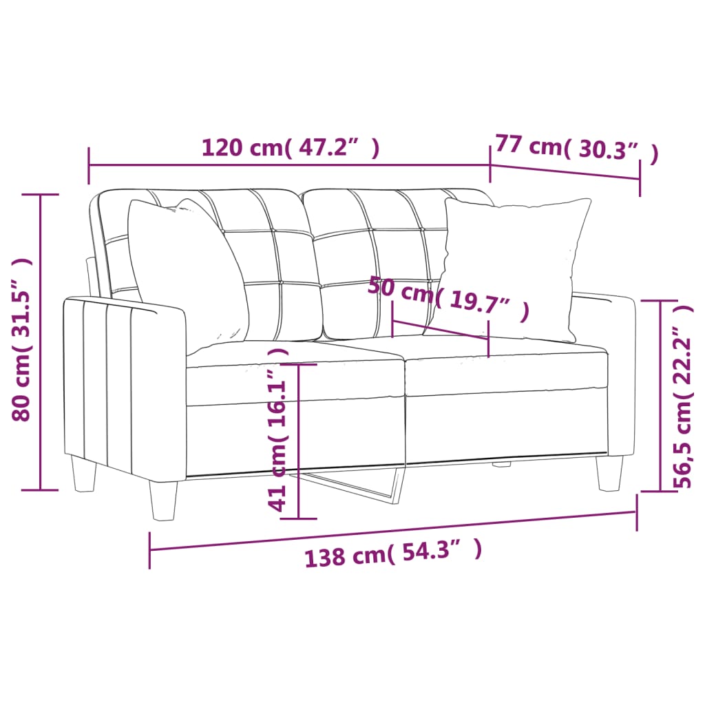 2-seater Sofa Black