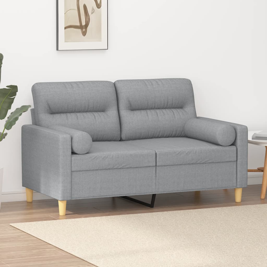 2-seater Sofa Light Grey 100% polyester, metal, textilene 2-seater