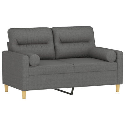 2-Seater Sofa Dark Grey Fabric (100% polyester), metal, textilene