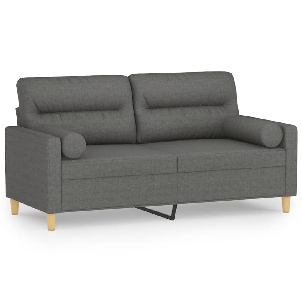 2-seater Sofa Dark Grey 100% Polyester, Metal, Textilene 2-Seater