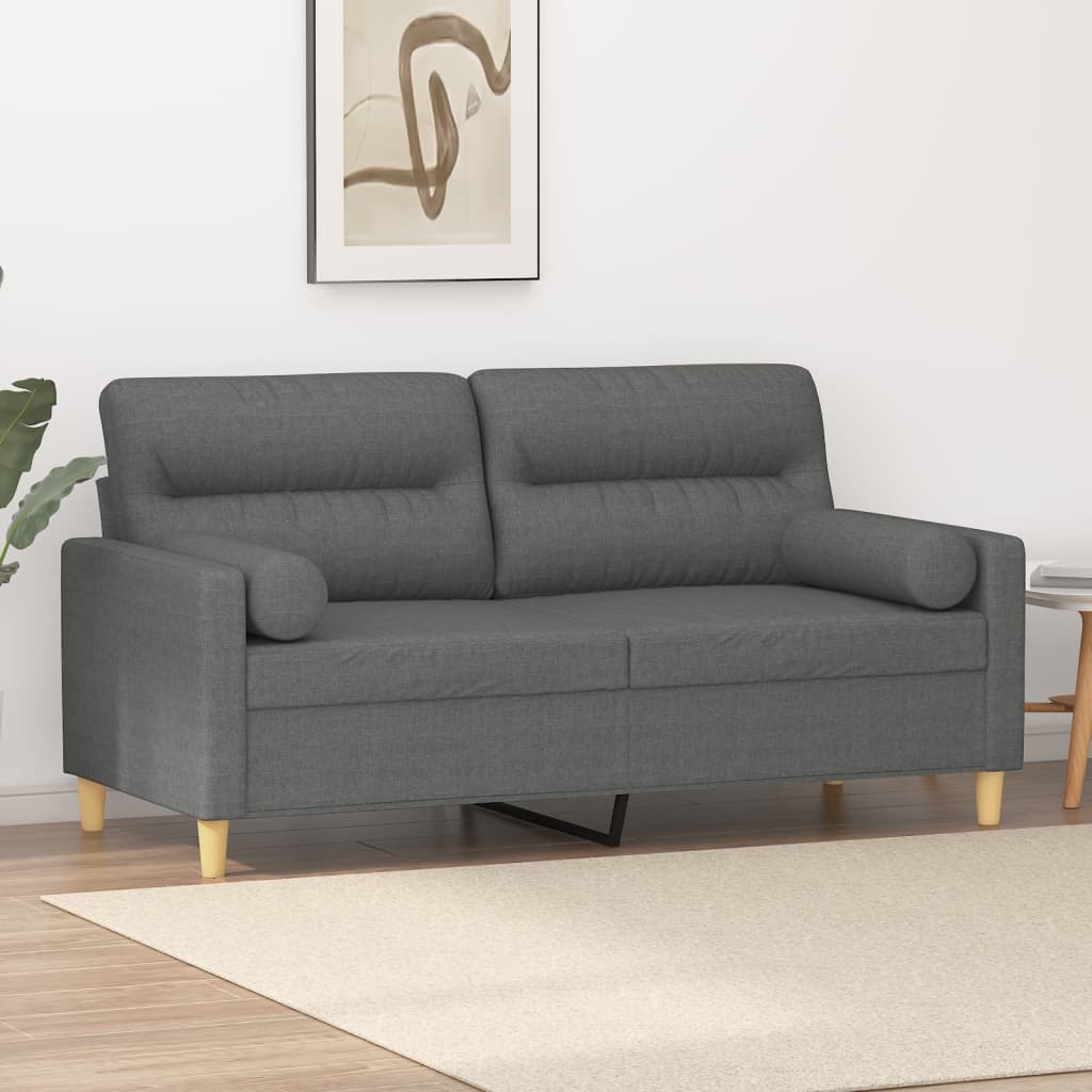 2-seater Sofa Dark Grey 100% Polyester, Metal, Textilene 2-Seater