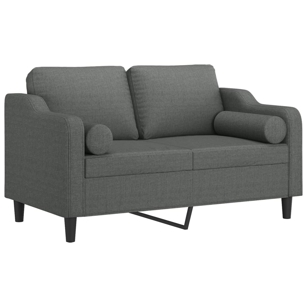 2-seater Sofa Dark Grey Fabric (100% polyester), metal, textilene