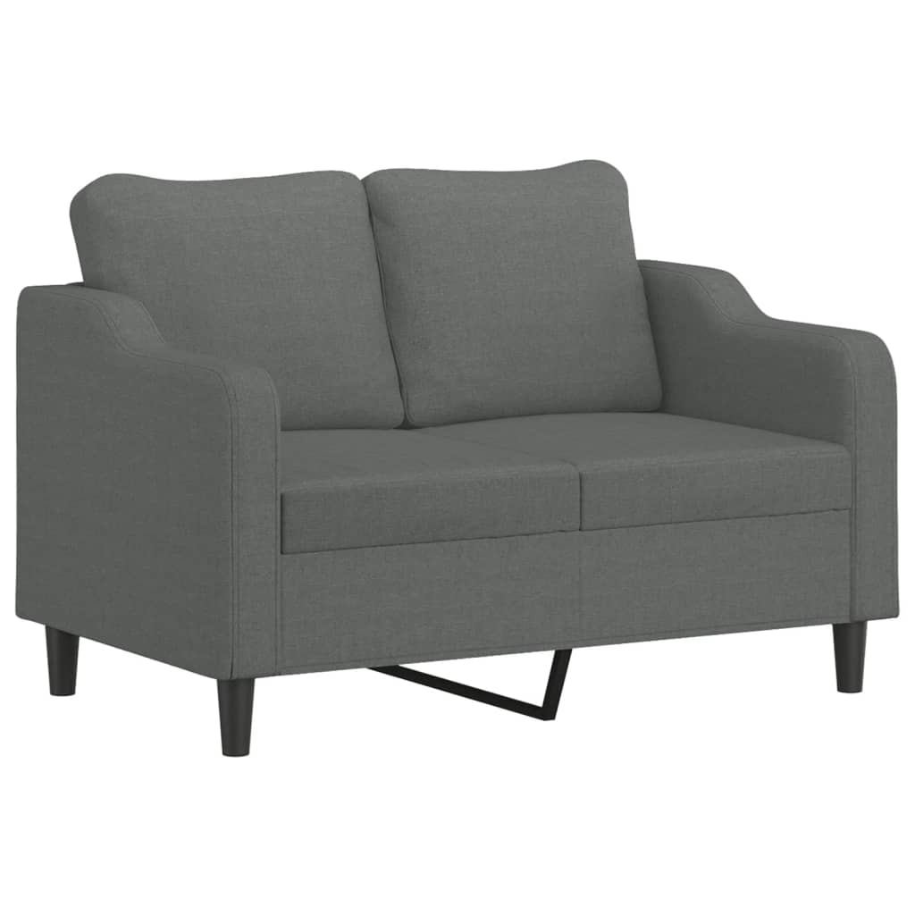 2-seater Sofa Dark Grey Fabric (100% polyester), metal, textilene