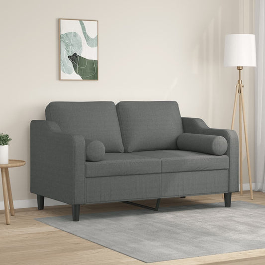 2-seater Sofa Dark Grey Fabric (100% polyester), metal, textilene
