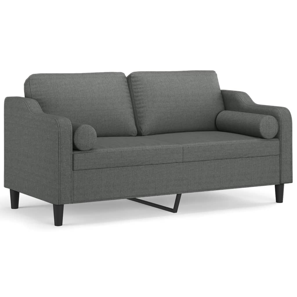 2-Seater Sofa Dark grey Fabric (100% polyester) 55.1 in width