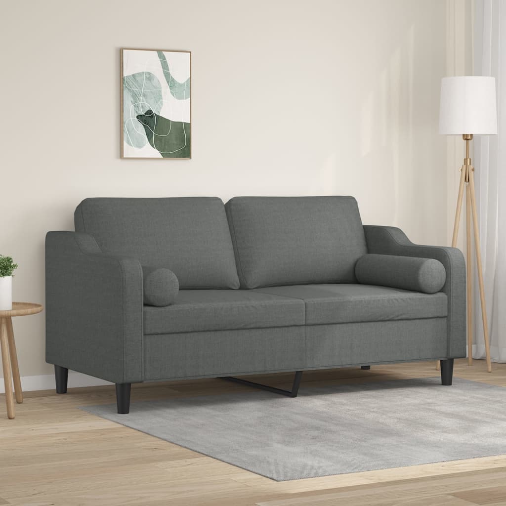 2-Seater Sofa Dark grey Fabric (100% polyester) 55.1 in width