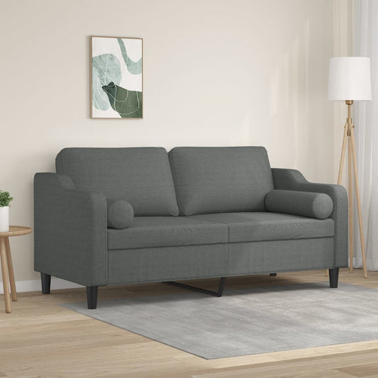 2-Seater Sofa Dark grey Fabric (100% polyester) 55.1 in width
