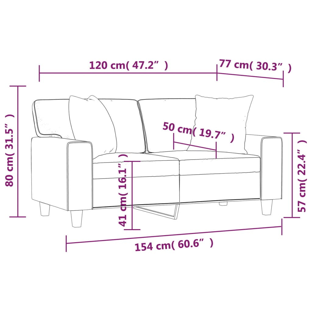 2-seater Sofa Black