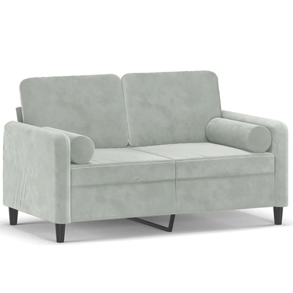 2-seater Sofa Light Gray Velvet, Metal, Textilene, Foam 2-Seater