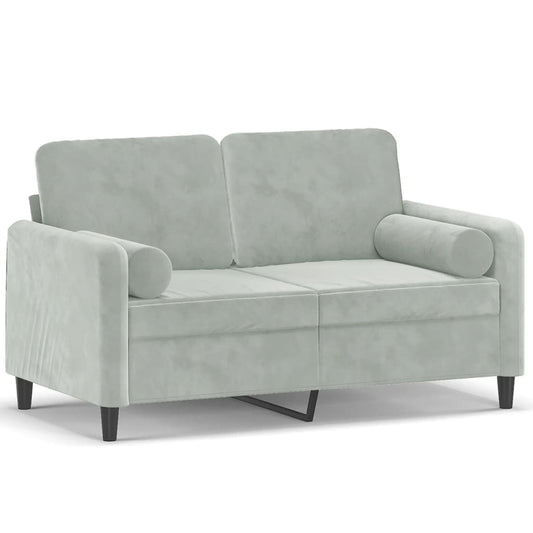 2-seater Sofa Light Gray Velvet, Metal, Textilene, Foam 2-Seater