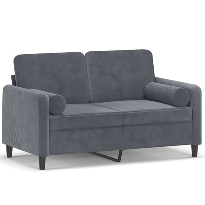 2-seater Sofa Dark grey Velvet (100% polyester), metal, textilene