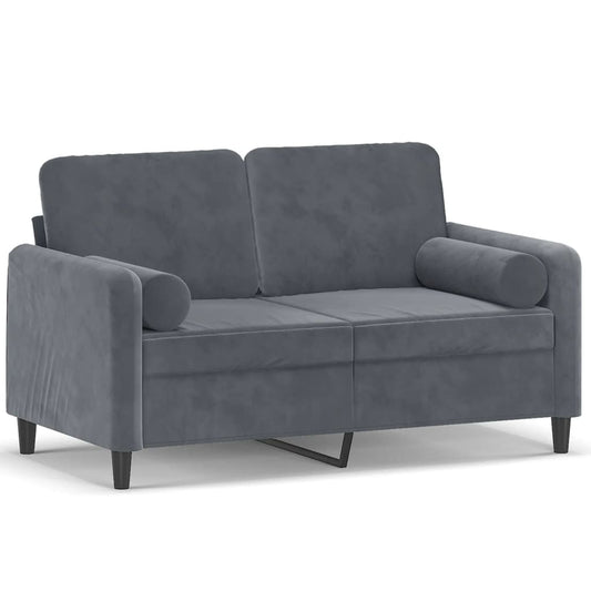 2-seater Sofa Dark grey Velvet (100% polyester), metal, textilene
