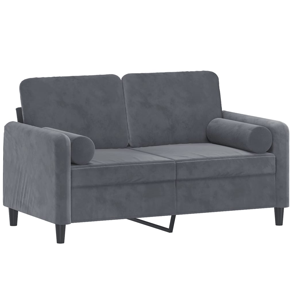 2-seater Sofa Dark grey Velvet (100% polyester), metal, textilene