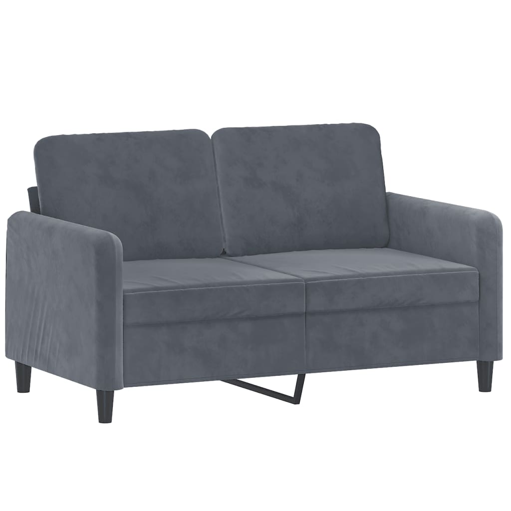 2-seater Sofa Dark grey Velvet (100% polyester), metal, textilene
