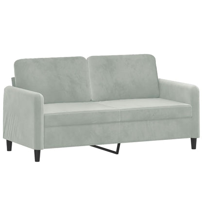 2-seater Sofa Light Grey Velvet 2-Seater Removable Covers