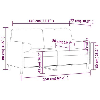 2-seater Sofa Light Grey Velvet 2-Seater Removable Covers