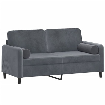 2-seater Sofa Dark gray Velvet (100% polyester), Metal, Textilene