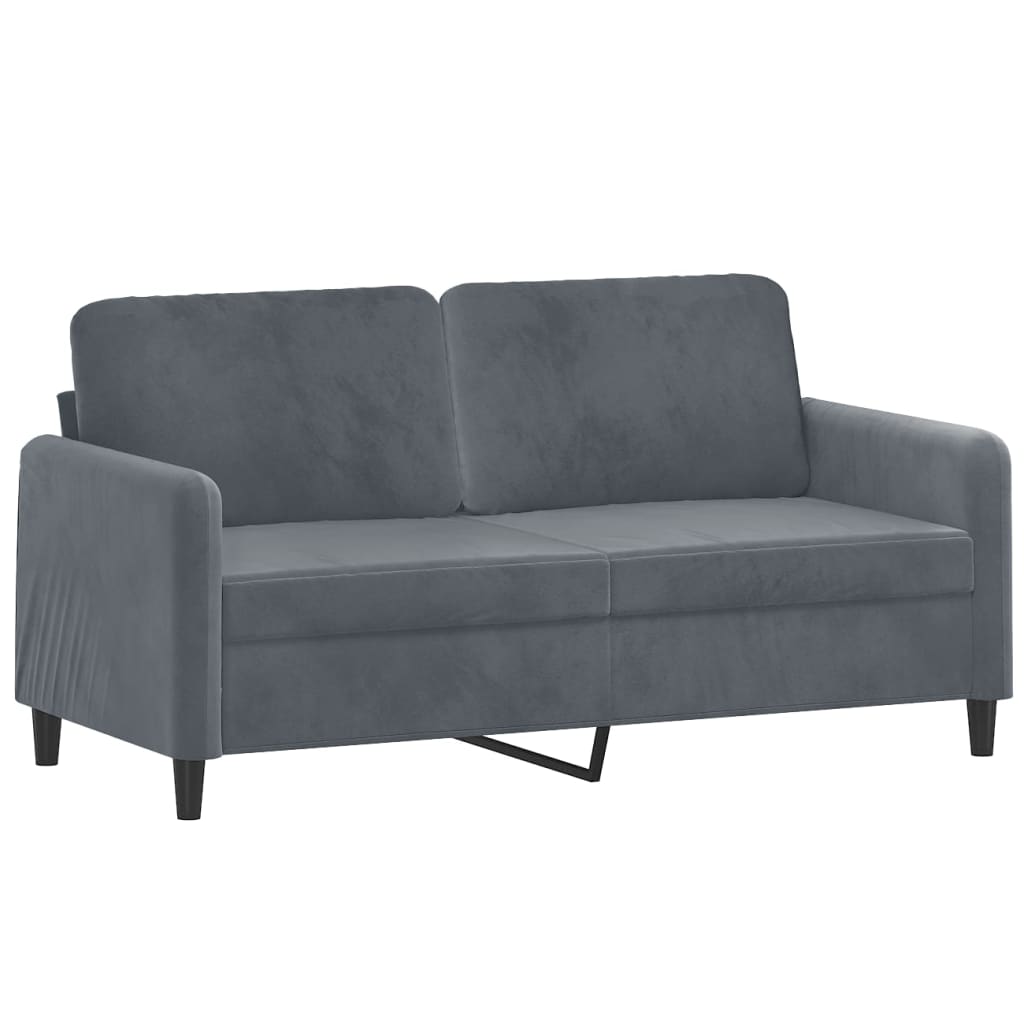 2-seater Sofa Dark gray Velvet (100% polyester), Metal, Textilene