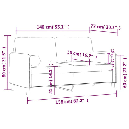 2-seater Sofa Dark gray Velvet (100% polyester), Metal, Textilene