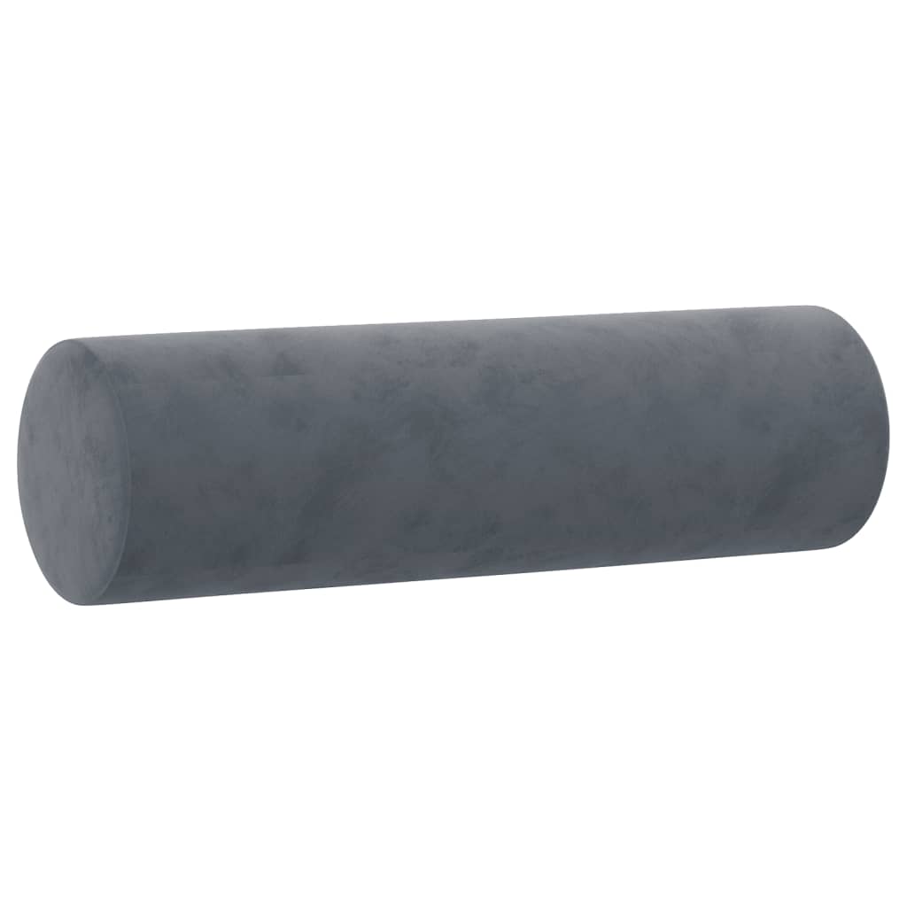 3-Seater Sofa with Throw Pillows Dark Gray 70.9" Velvet