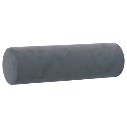 3-Seater Sofa with Throw Pillows Dark Gray 70.9" Velvet