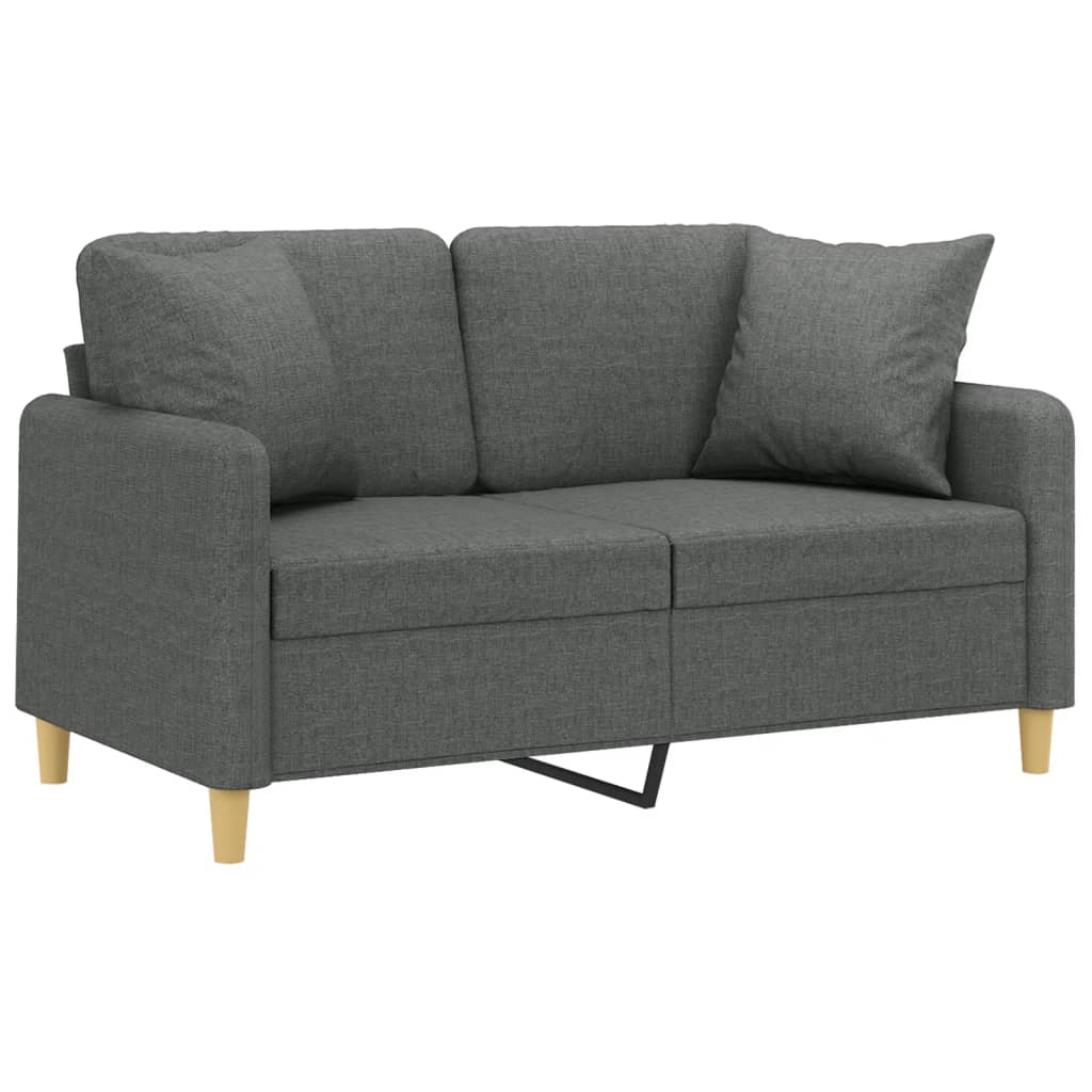 2-seater Sofa Dark Grey Fabric (100% polyester), metal, textilene