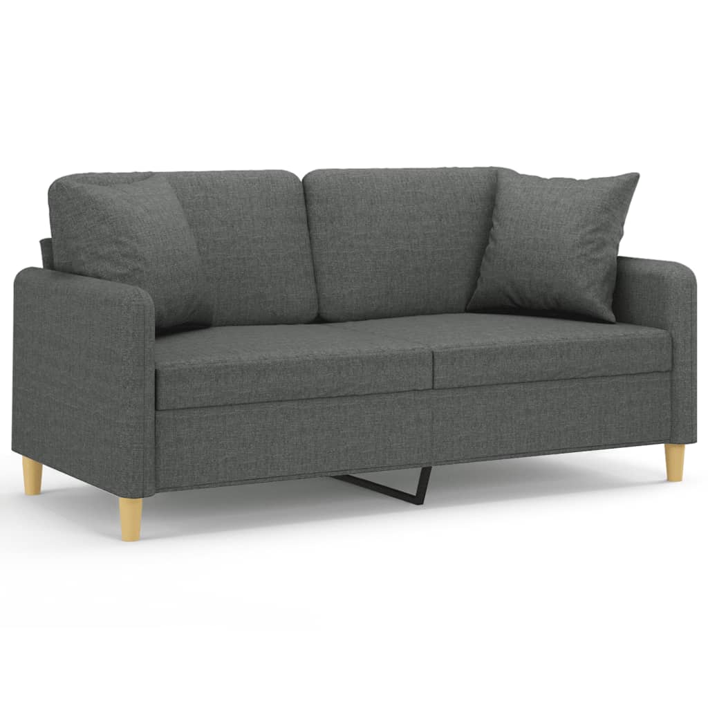 2-seater Sofa Dark Gray Fabric (100% polyester), metal, textilene