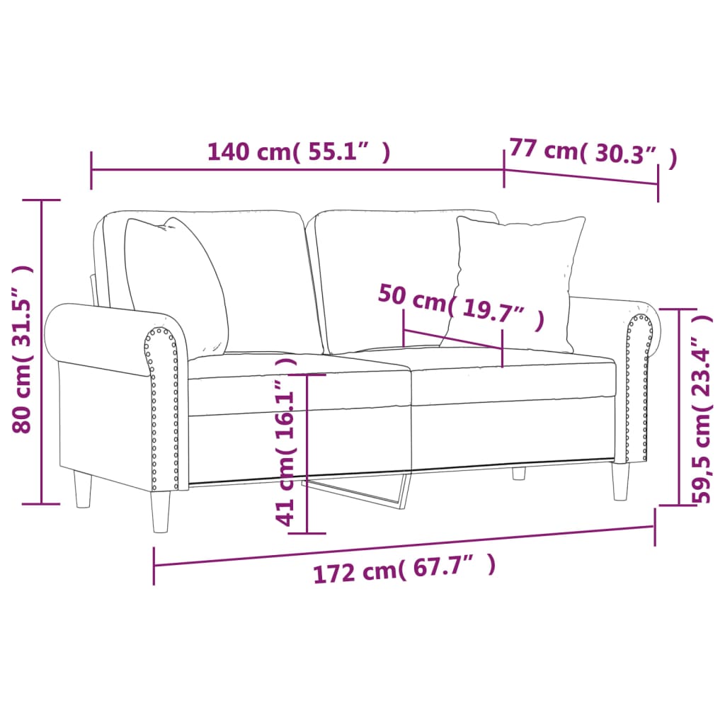 2-seater Sofa Black