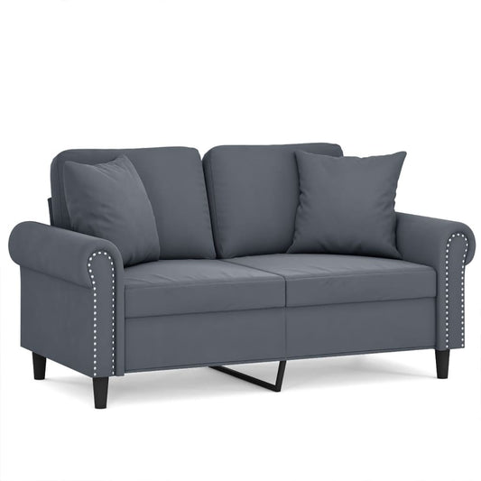 2-seater Sofa Dark Grey Velvet, Metal, Textilene 47.2 in seat width