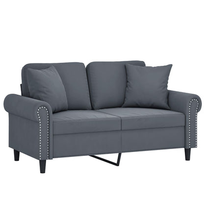 2-seater Sofa Dark Grey Velvet, Metal, Textilene 47.2 in seat width
