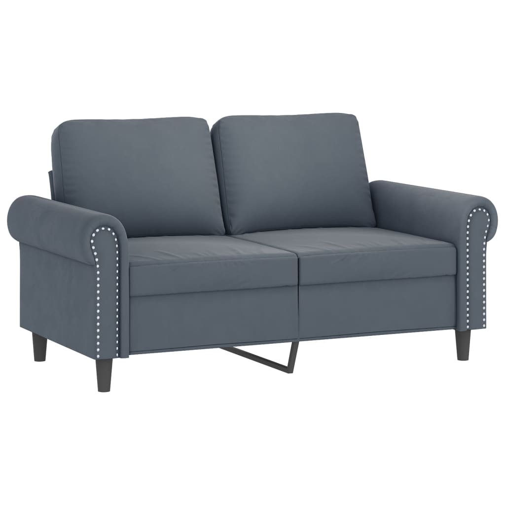 2-seater Sofa Dark Grey Velvet, Metal, Textilene 47.2 in seat width