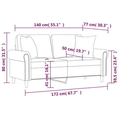 2-seater Sofa Dark grey Velvet (100% polyester), metal, textilene