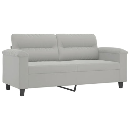 2-seater Sofa Light grey Microfiber, Metal, Textilene 2-seater