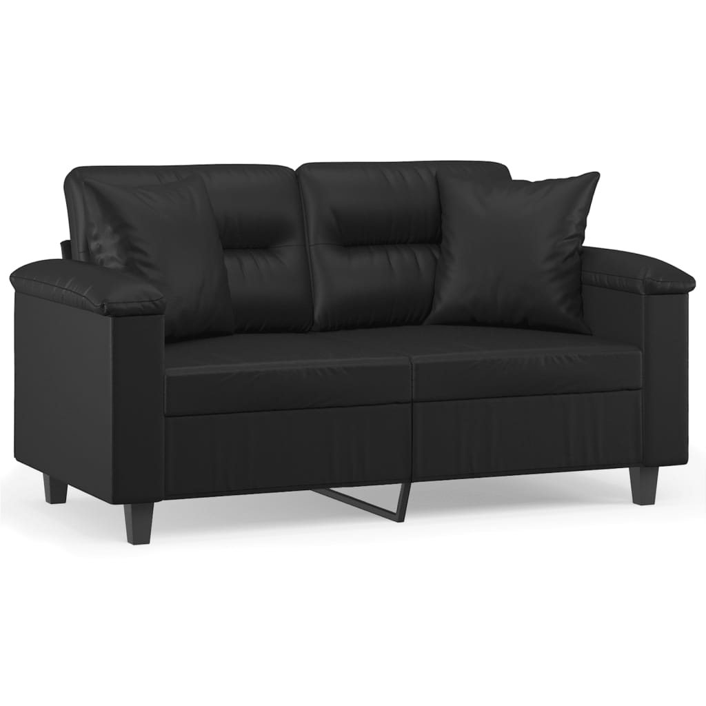 2-seater Sofa Black Faux leather, metal, textilene 2-Seater