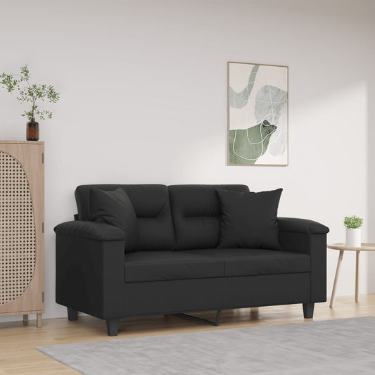 2-seater Sofa Black Faux leather, metal, textilene 2-Seater