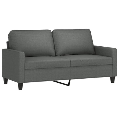 3 Piece Sofa Set with Cushions Dark Gray Fabric