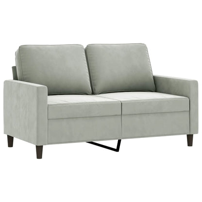 3 Piece Sofa Set with Pillows Light Gray Velvet