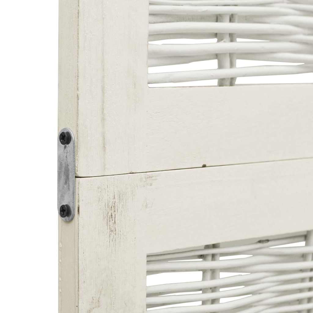 Room Divider 3 Panels White Solid Wood Paulownia