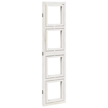 Room Divider 3 Panels White Solid Wood Paulownia