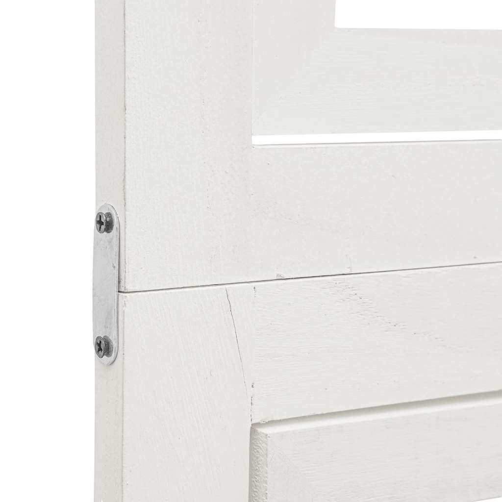 Room Divider 3 Panels White Solid Wood Paulownia