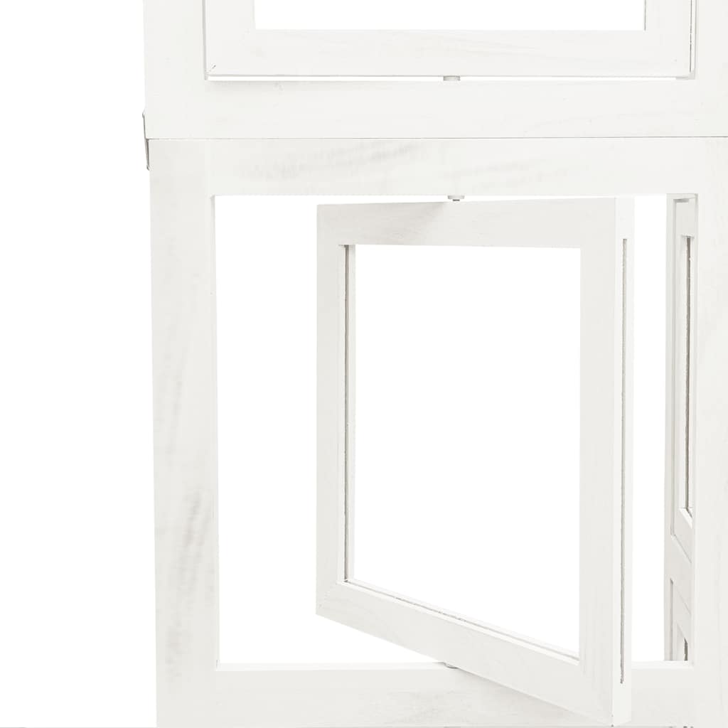 Room Divider 3 Panels White Solid Wood Paulownia