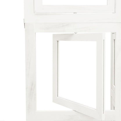 Room Divider 3 Panels White Solid Wood Paulownia