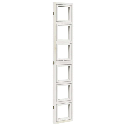 Room Divider 4 Panels White Solid Wood Paulownia