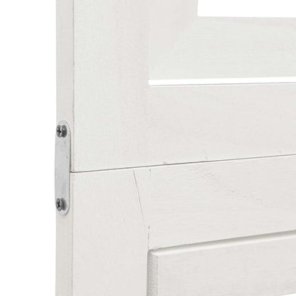 Room Divider 6 Panels White Solid Wood Paulownia