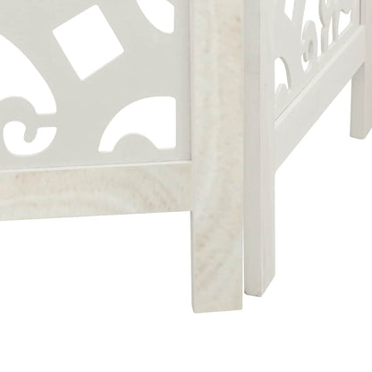 Room Divider 6 Panels White Solid Wood Paulownia